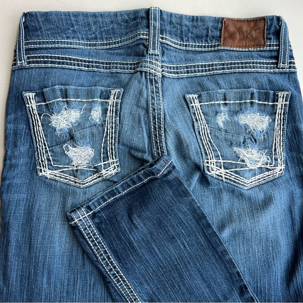 BKE Stella Straight Distressed Denim